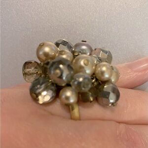 Stella & Dot Sofia Cluster Ring - smoky